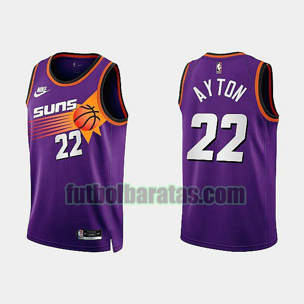 camiseta 2022 2023 ayton 22 phoenix suns purple hombre