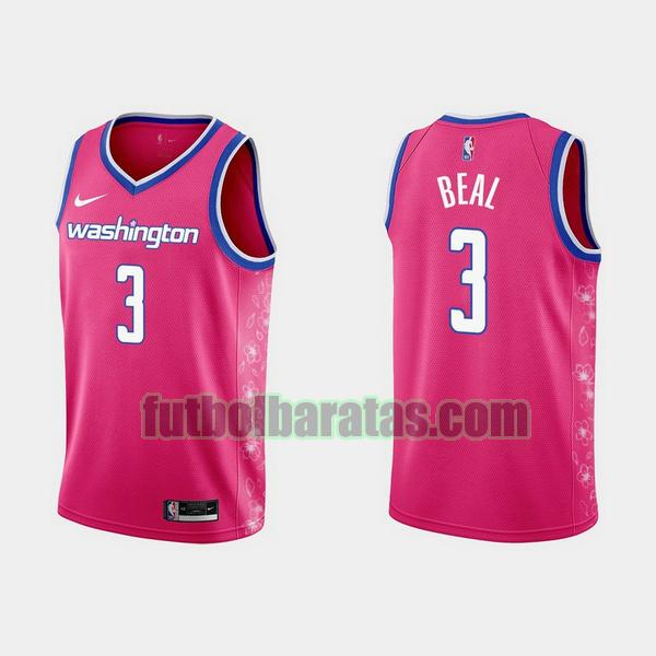 camiseta 2022 2023 bradley beal 3 washington wizards rosa hombre