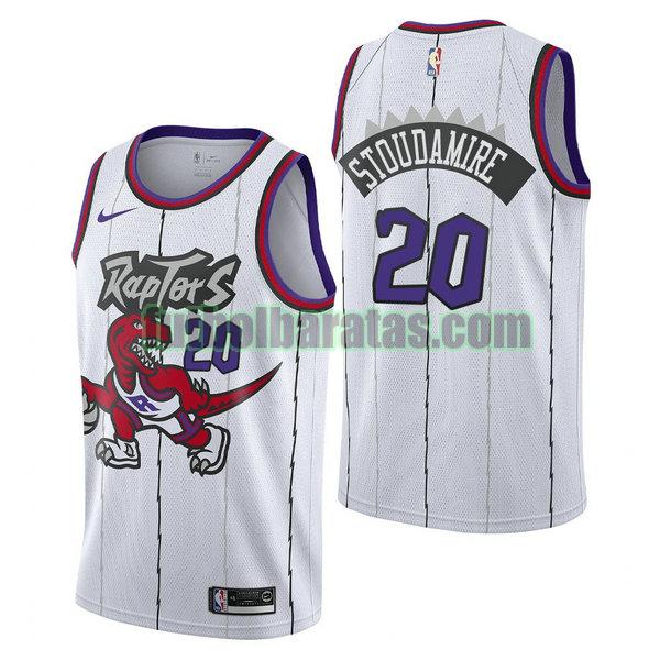 camiseta city edition 2020 damon stoudamire 20 toronto raptors blanco hombro