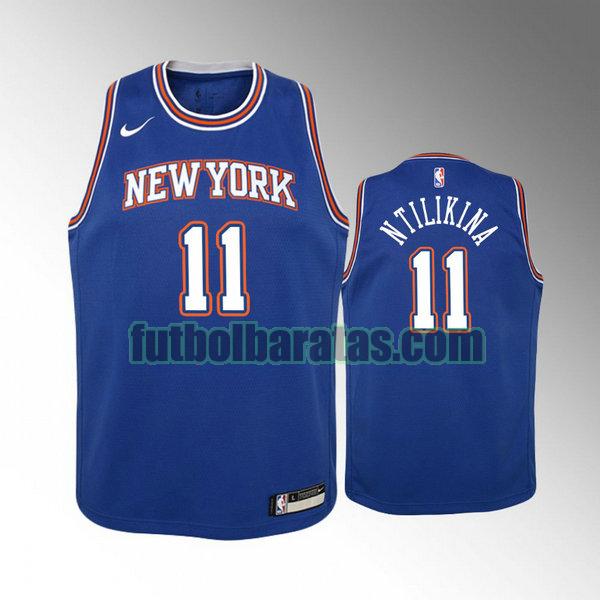 camiseta city edition 2020 frank ntilikina 11 new york knicks azul niño