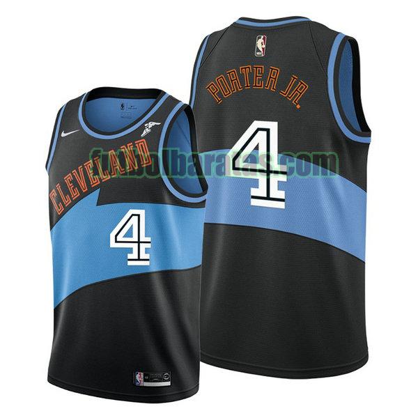 camiseta city edition 2020 kevin porter jr. 4 cleveland cavaliers negro hombro