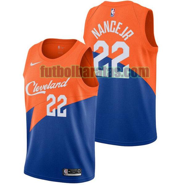 camiseta city edition 2020 larry nance jr 22 cleveland cavaliers azul hombro