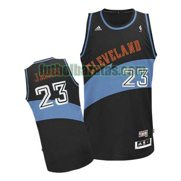 camiseta city edition 2020 lebron james 23 cleveland cavaliers negro hombro