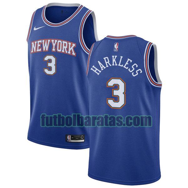 camiseta city edition 2020 maurice harkless 3 new york knicks azul hombro