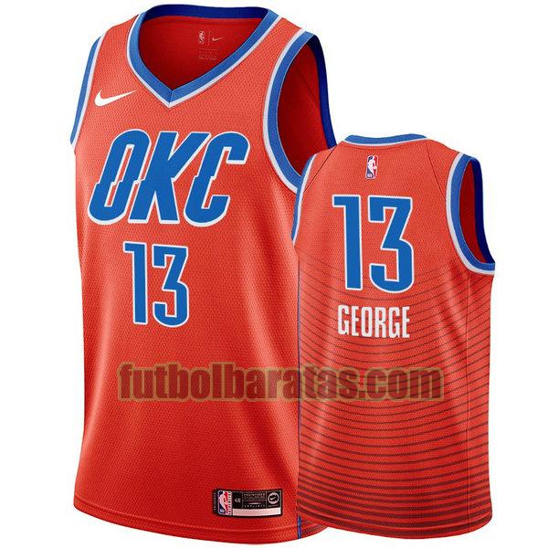 camiseta city edition 2020 paul george 13 oklahoma city thunder naranja hombro