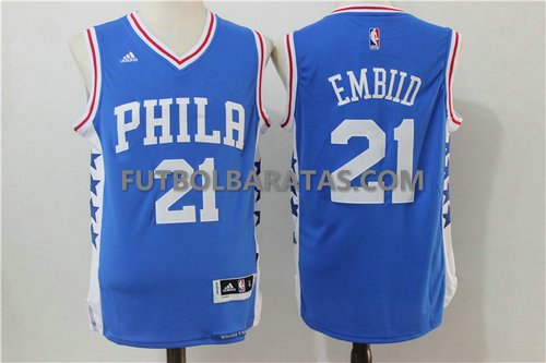 camiseta de Emabiid 21 philadelphia 76ers 2017 azul