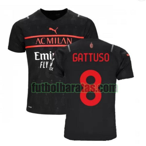 camiseta gattuso 8 ac milan 2021 2022 negro tercera