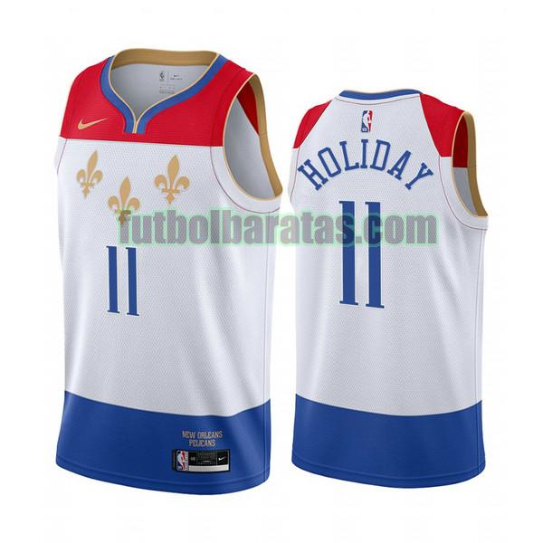 camiseta jrue holiday 11 new orleans pelicans blanco hombre