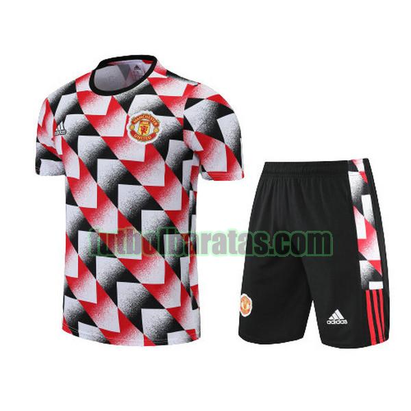 camiseta manchester united 2022 2023 rojo negro training conjunto