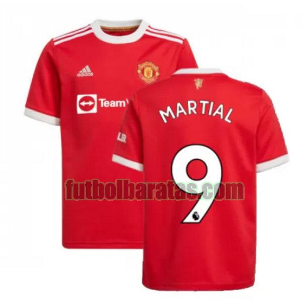 camiseta martial 9 manchester united 2021 2022 rojo primera