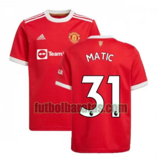 camiseta matic 31 manchester united 2021 2022 rojo primera