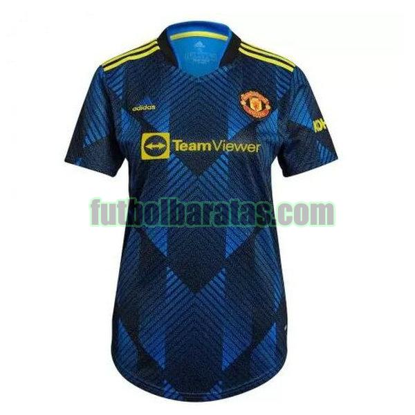 camiseta mujer manchester united 2021 2022 azul tercera