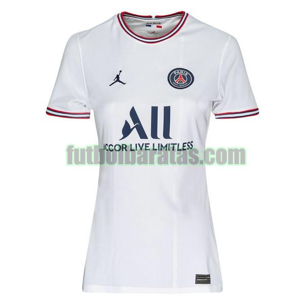 camiseta mujer paris saint germain 2021 2022 blanco fourth