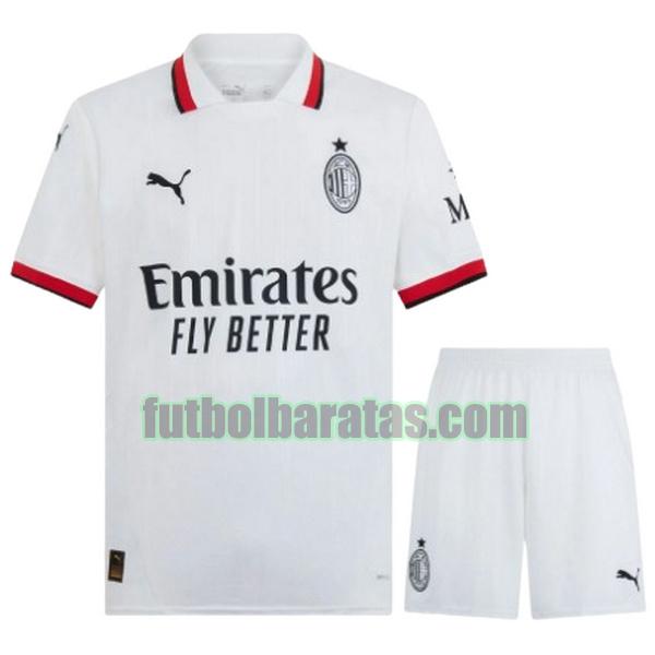 camiseta niño ac milan 2024 2025 blanco segunda