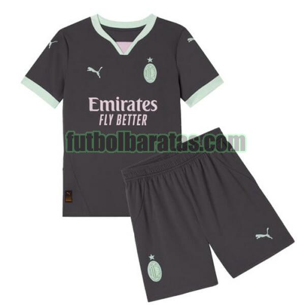 camiseta niño ac milan 2024 2025 negro tercera