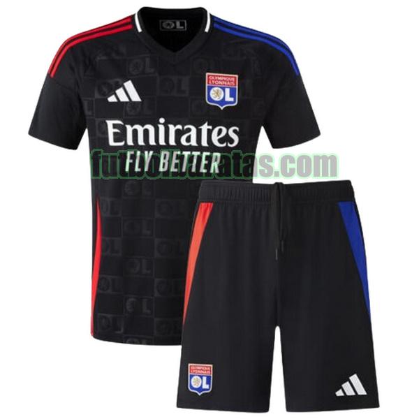 camiseta niño lyon 2024 2025 negro tercera