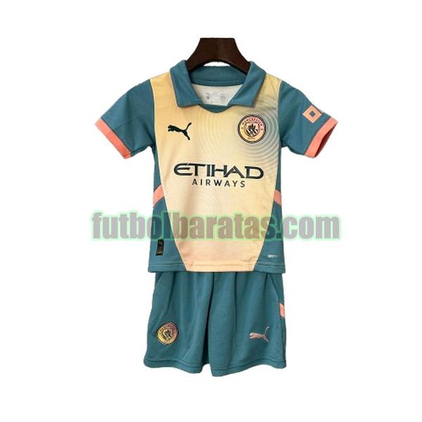 camiseta niño manchester city 2024 2025 amarillo verde fourth