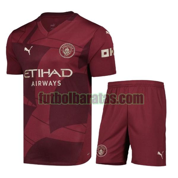 camiseta niño manchester city 2024 2025 rojo tercera