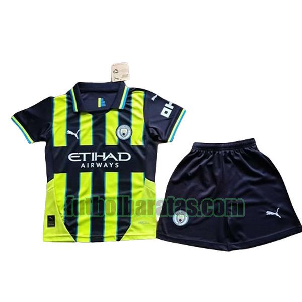 camiseta niño manchester city 2024 2025 verde negro segunda