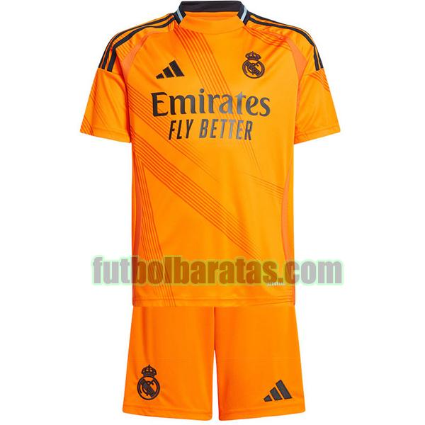 camiseta niño real madrid 2024 2025 naranja segunda