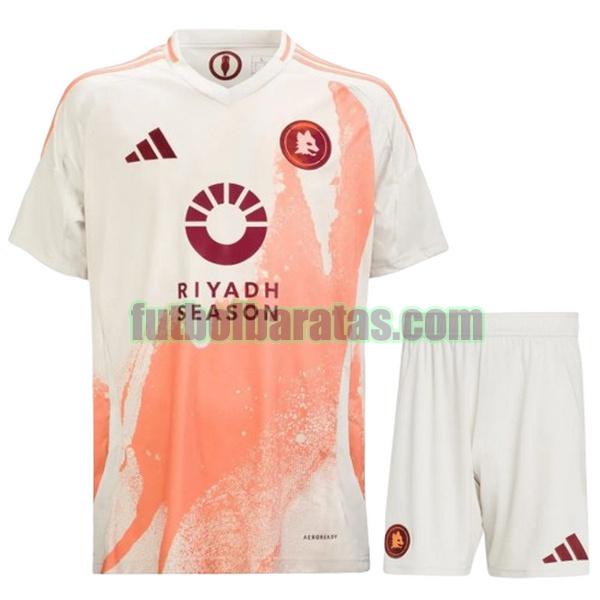 camiseta niño roma 2024 2025 blanco segunda