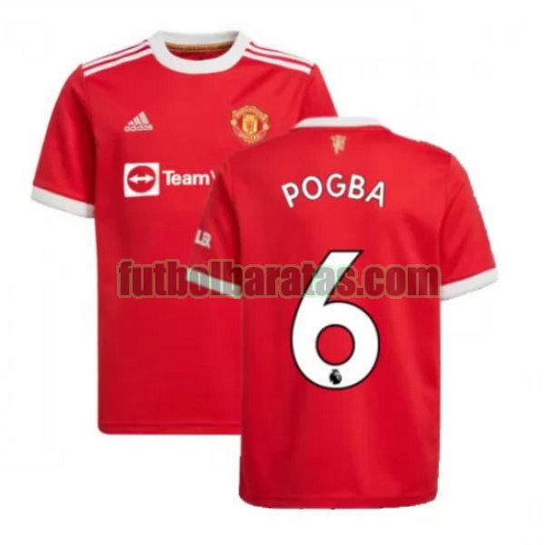 camiseta pogba 6 manchester united 2021 2022 rojo primera