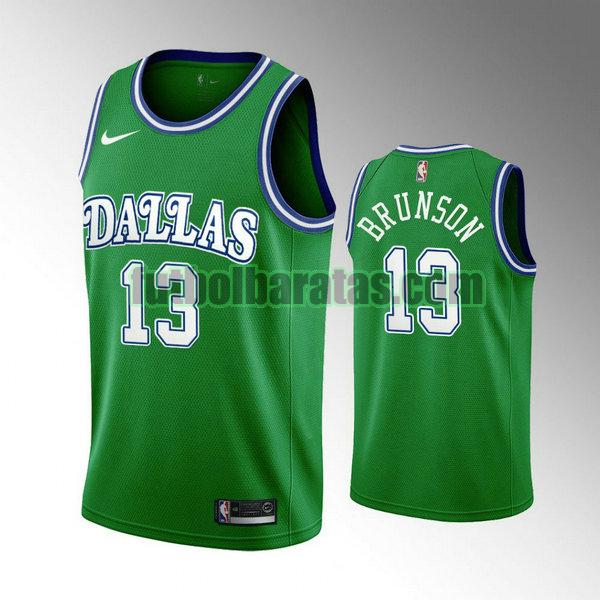 camiseta retro jalen brunson 13 dallas mavericks verde hombre