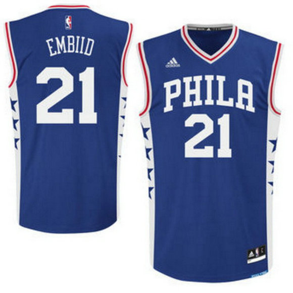 camiseta thaddeus young 21 philadelphia 76ers rev30 azul