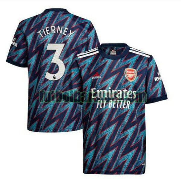 camiseta tierney 3 arsenal 2021 2022 azul tercera