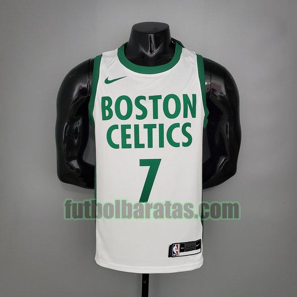 camiseta versión fans jaylen brown 7 boston celtics blanco hombre