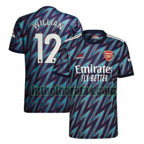 camiseta willian 12 arsenal 2021 2022 azul tercera