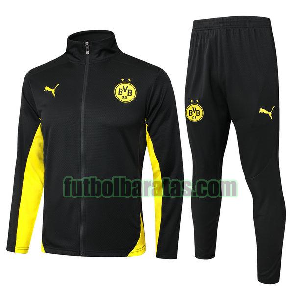 chandal borussia dortmund 2024 2025 negro long zipper conjunto