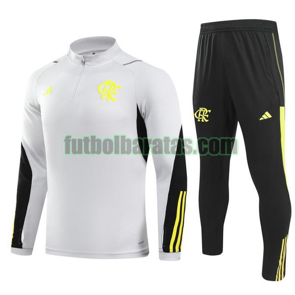 chandal flamengo 2024 gris half zipper conjunto