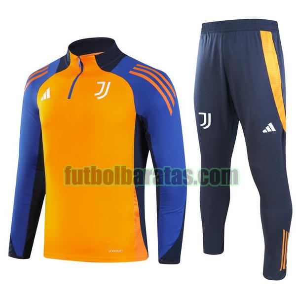 chandal juventus 2024 2025 naranja half zipper conjunto