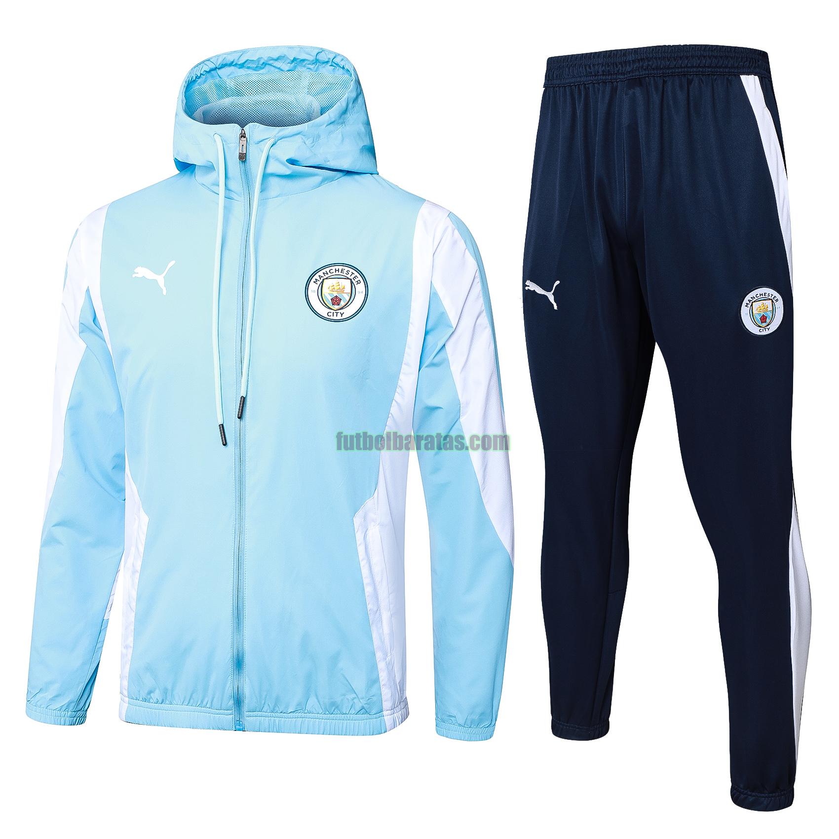 chandal manchester city 2024 2025 azul long zipper conjunto