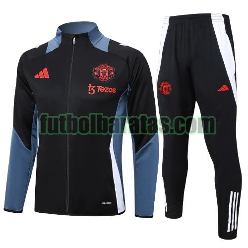 chandal manchester united 24 25 negro long zipper conjunto