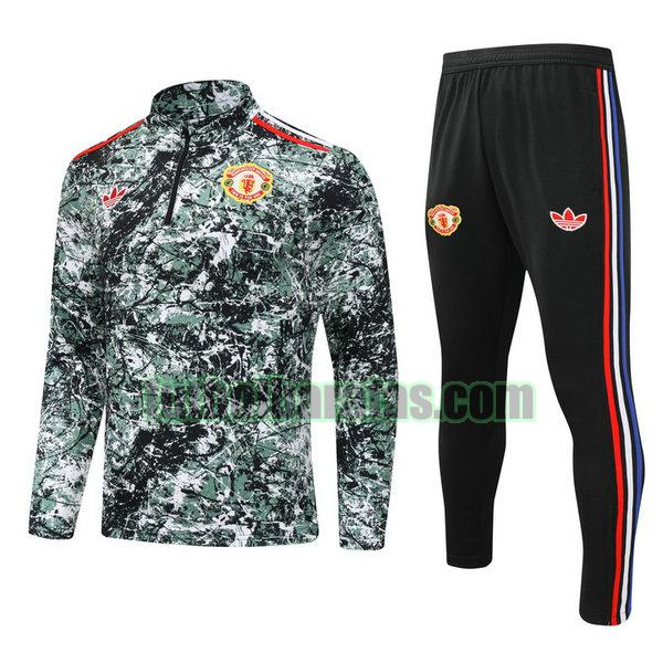 chandal manchester united 24 25 verde half zipper conjunto