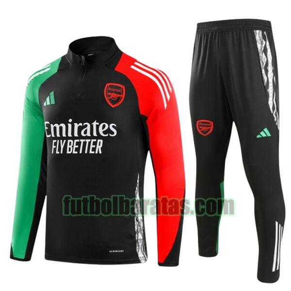 chandal niño arsenal 2024 2025 negro half zipper conjunto