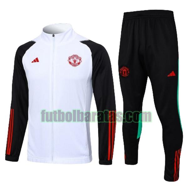 chandal niño manchester united 2023 2024 blanco negro conjunto