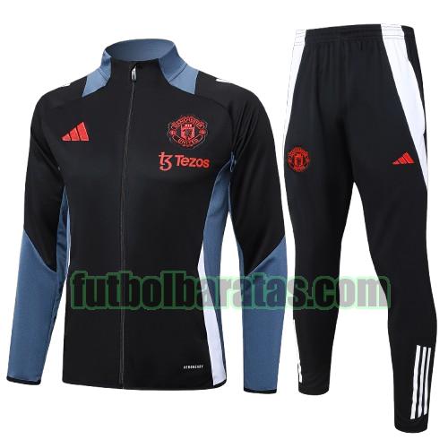 chandal niño manchester united 2024 2025 negro long zipper conjunto