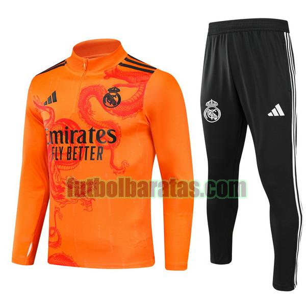 chandal niño real madrid 2024 2025 amarillo half zipper conjunto