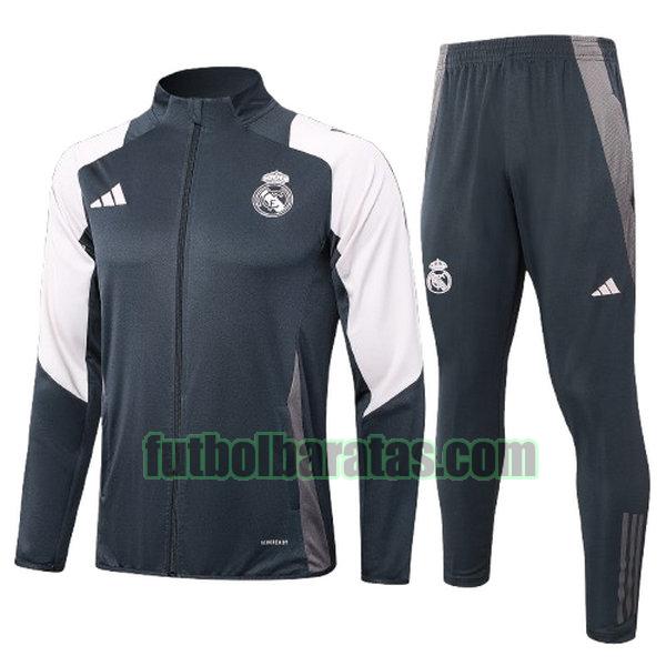 chandal niño real madrid 2024 2025 negro long zipper conjunto