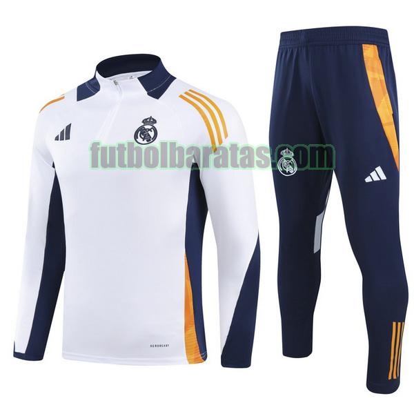 chandal niño real madrid 2024 25 azul blanco half zipper conjunto