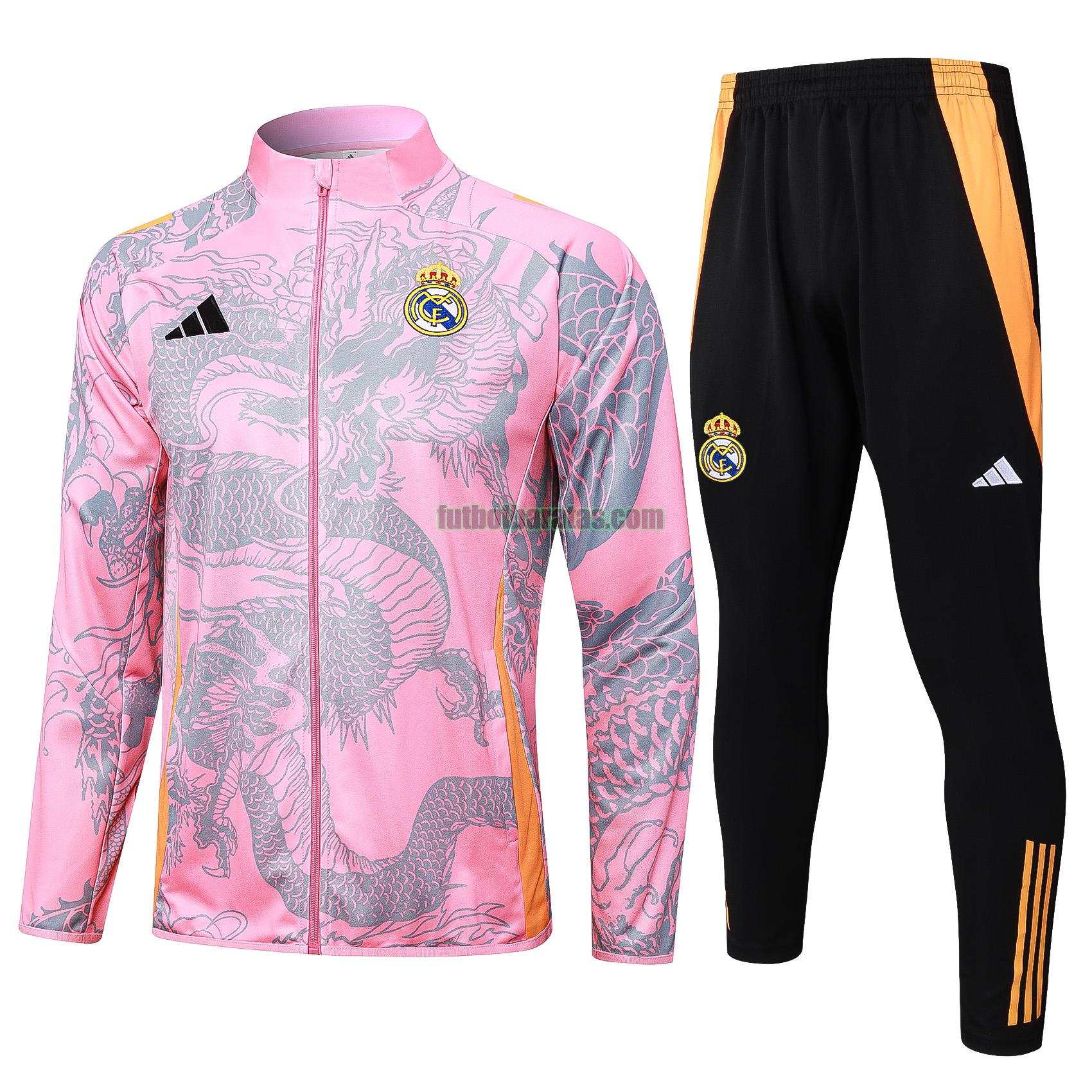 chandal real madrid 2024 2025 rosa long zipper conjunto