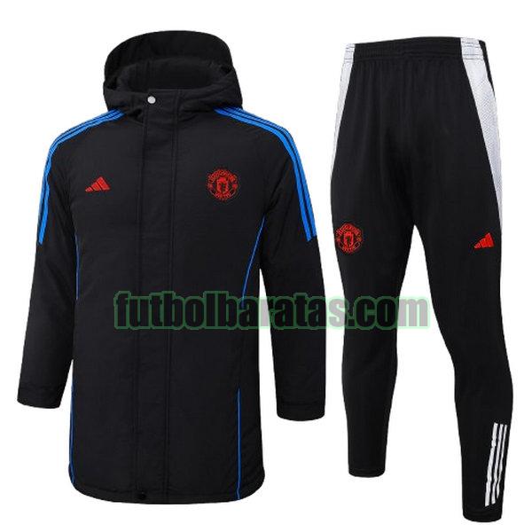 cotton padded clothes manchester united 2024 2025 negro conjunto