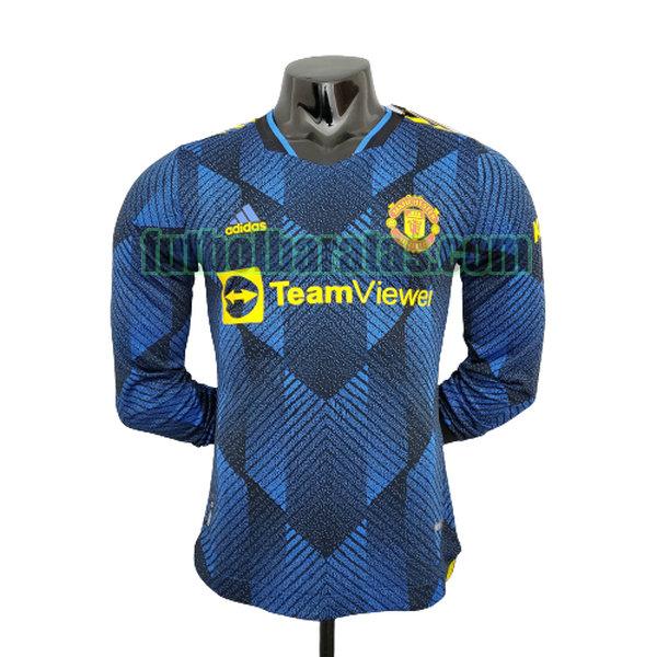 ml camiseta manchester united 2021 2022 azul tercera player